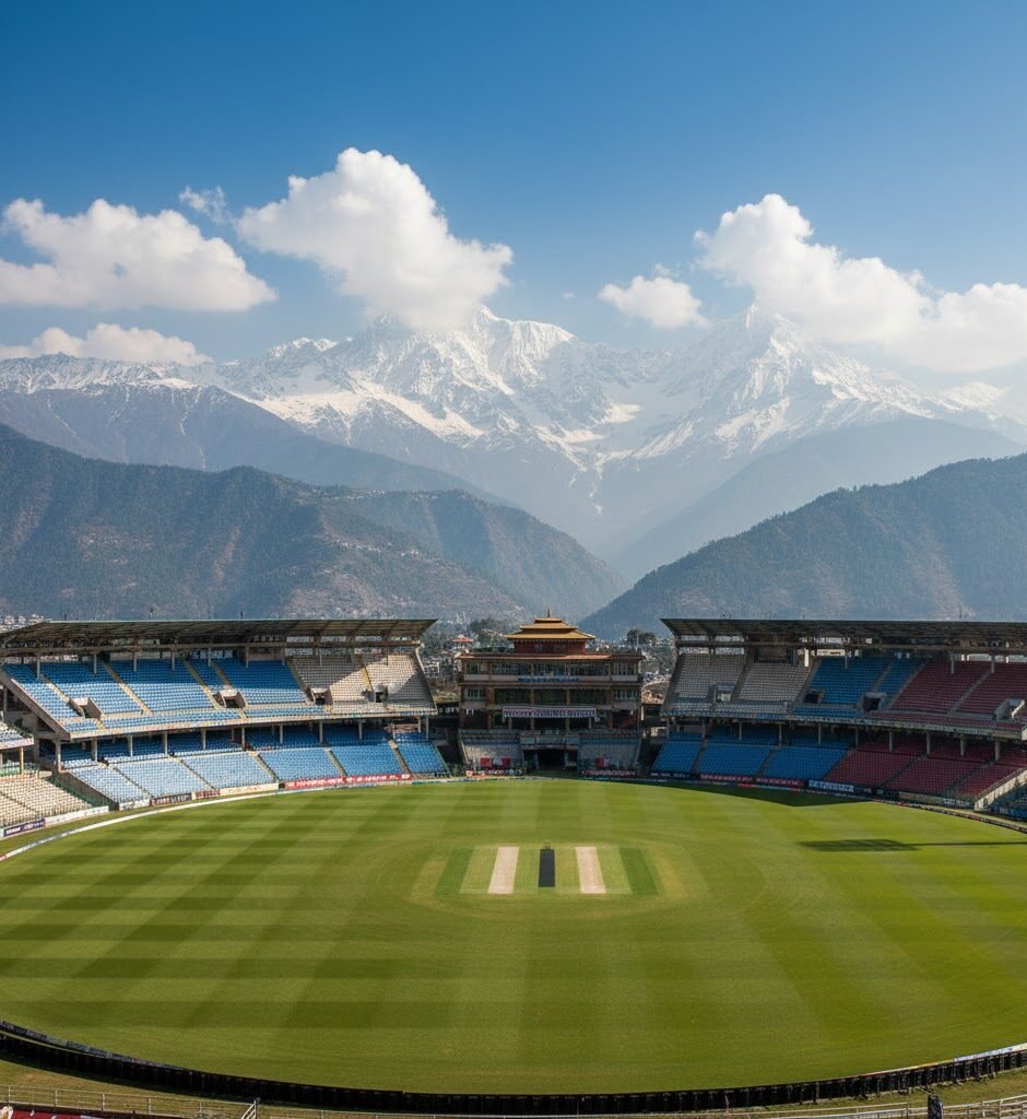 scenic view of dharamshala with dhauladhar mountain range, a perfect stopover on the way to dalhousie.