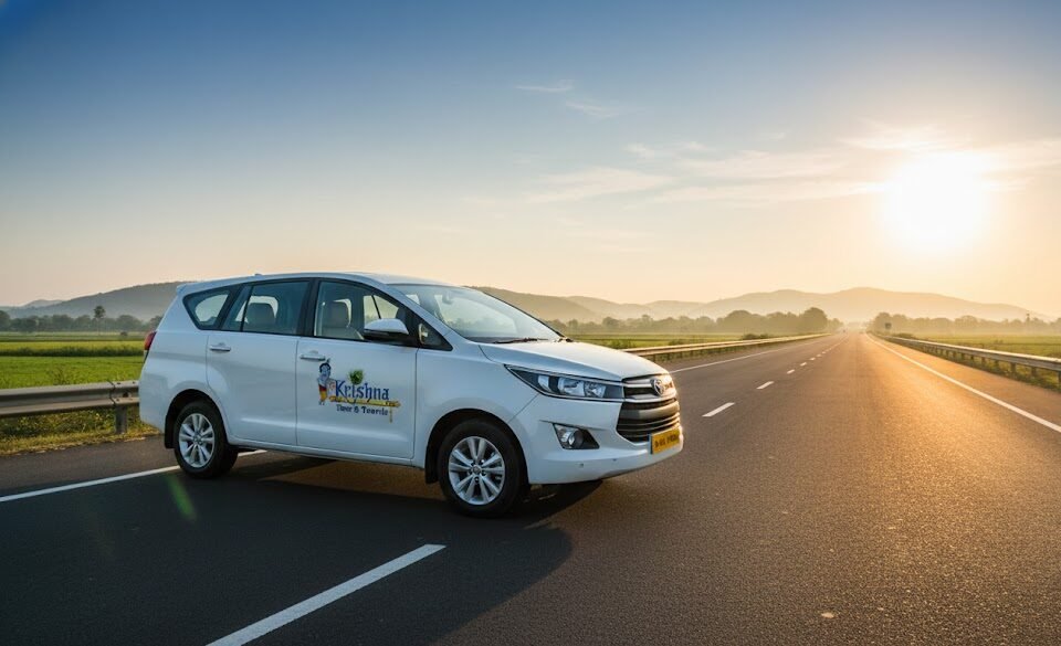 shri krishna tour travels premium taxi starting the journey from noida to himachal pradesh.