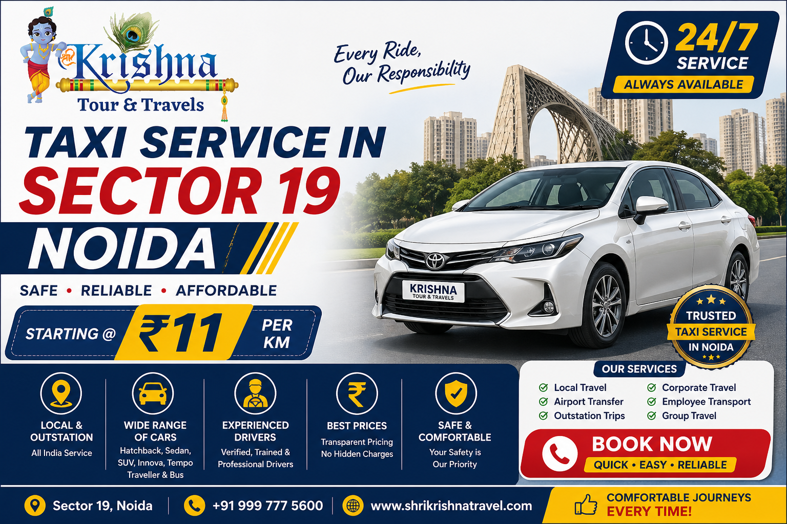 Taxi Services in Sector 19 Noida
